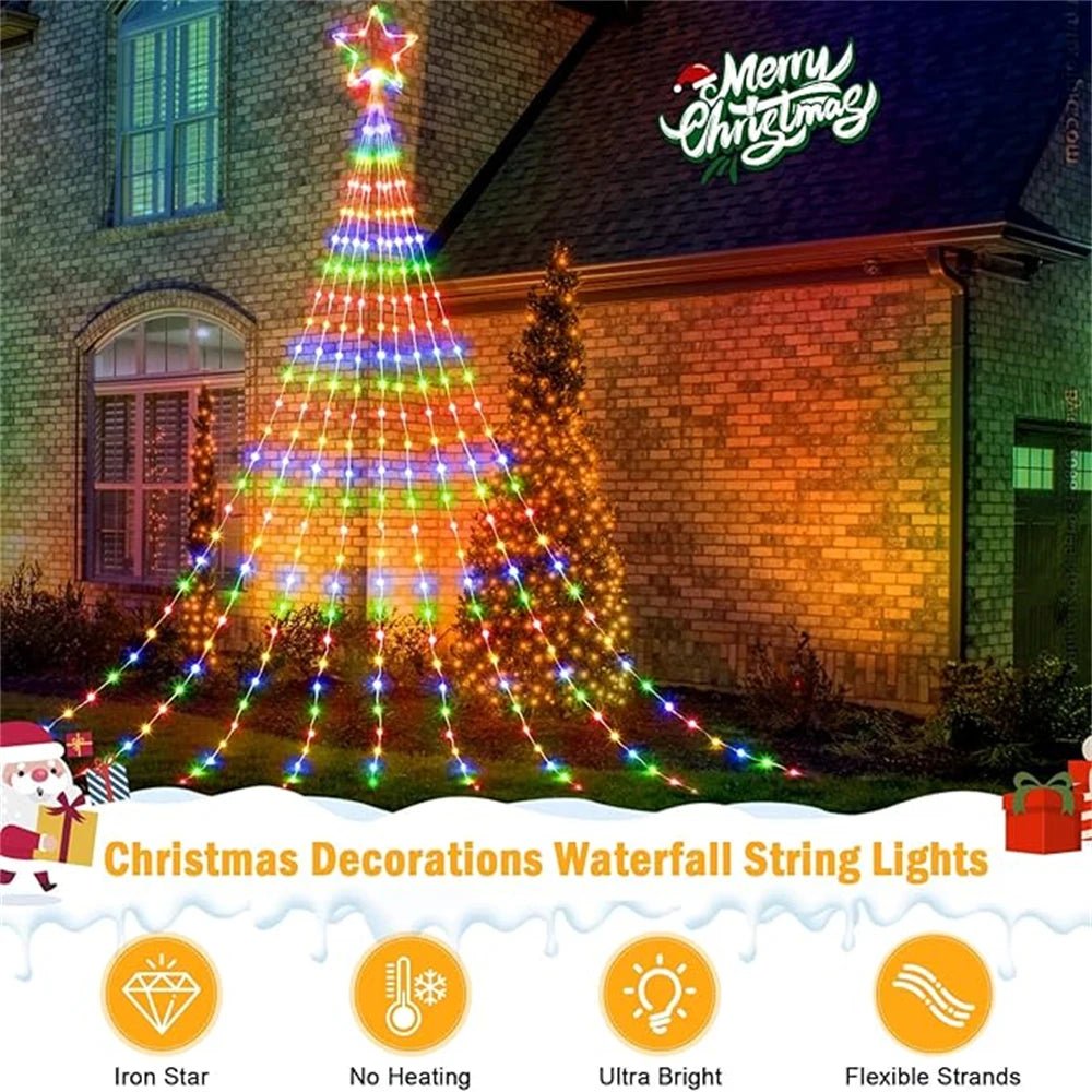 AuroraGlow vodotěsné vánoční vílí světýlka s 8 atmosférickými režimy pro domácí dekoraci