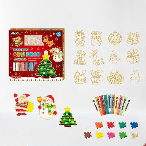 NovaGlass Weihnachts-Glasmalset für alle Altersgruppen Kreatives Lernen