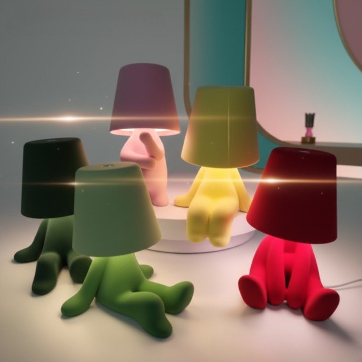 AuraForm LED Lamp in Human Shape for Creative Desks and Rooms With Warm Lighting