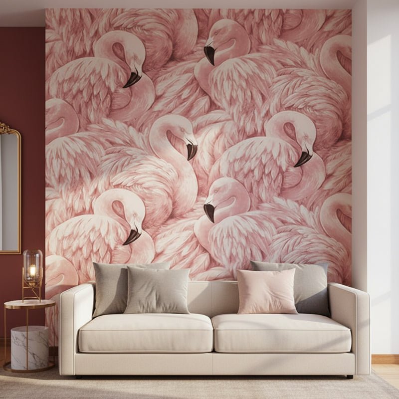 NovaTide Flamingo Rose tapet til soveromsvegger, 10 M x 52 cm