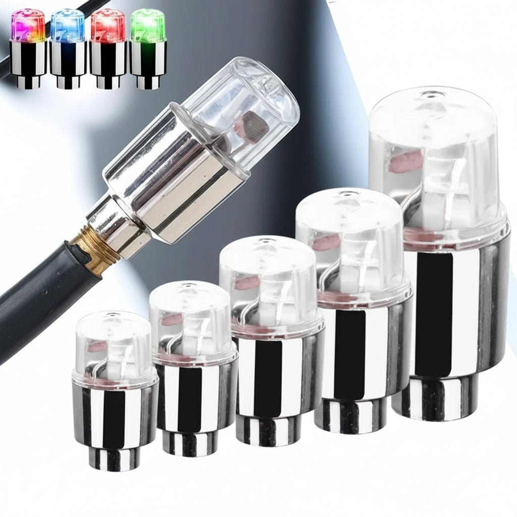 LumaPulse LED Valve Caps For Tires And Bicycles Motion Activated Glow For Cyclists
