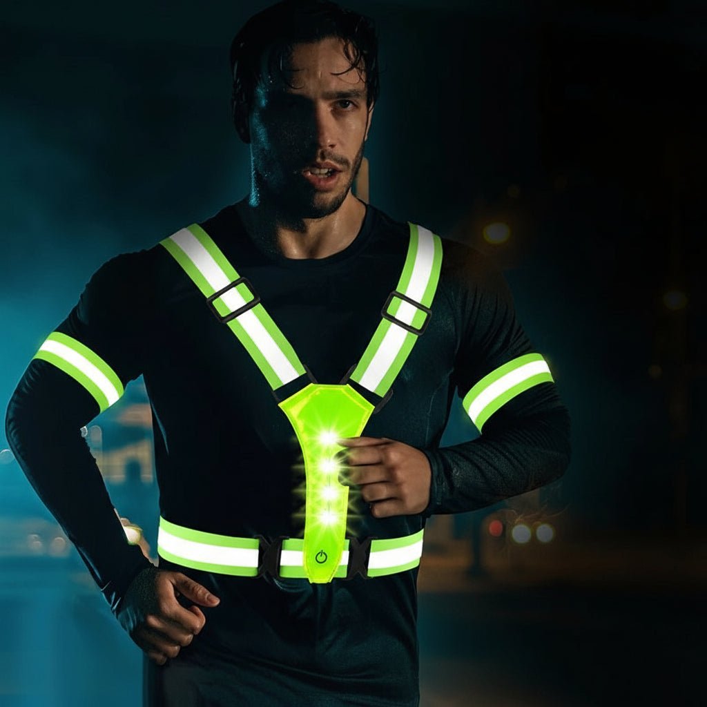 LumaGlow USB wiederaufladbare LED-Weste für Laufen, Radfahren und Wandern mit 360° Sichtbarkeit