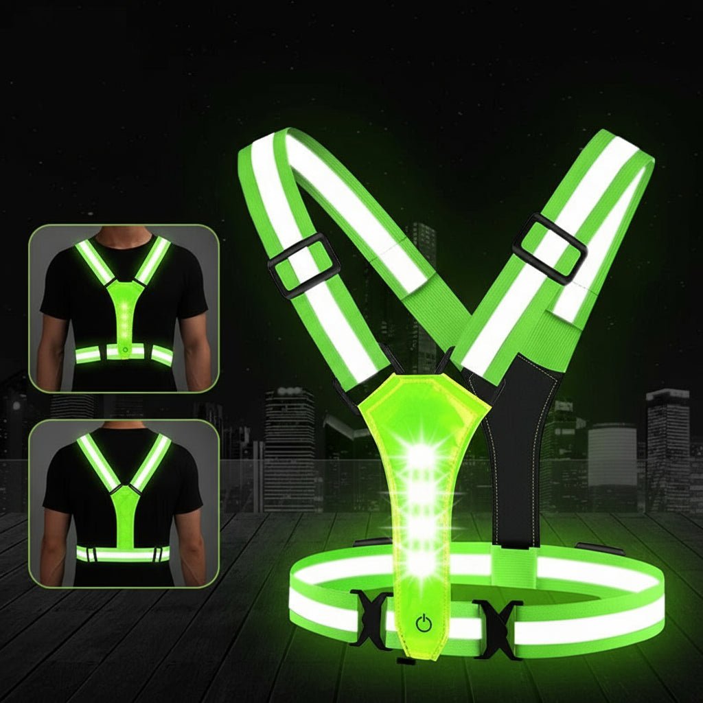 LumaGlow USB wiederaufladbare LED-Weste für Laufen, Radfahren und Wandern mit 360° Sichtbarkeit
