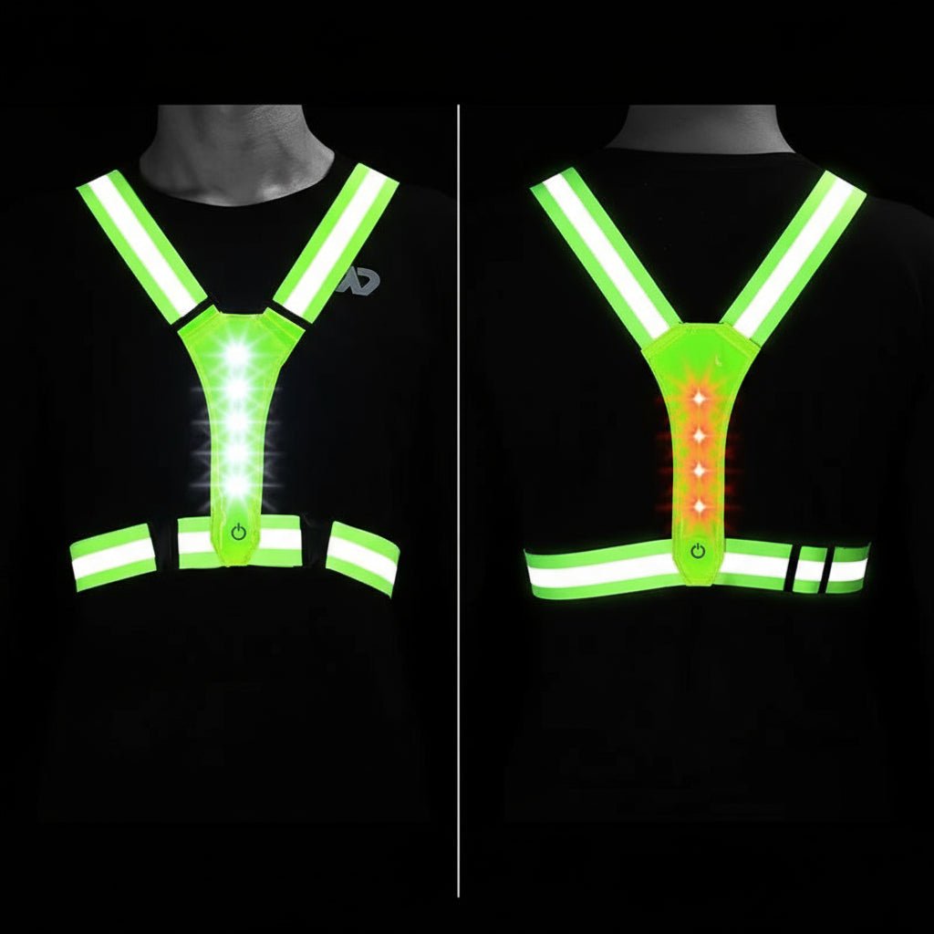 LumaGlow USB wiederaufladbare LED-Weste für Laufen, Radfahren und Wandern mit 360° Sichtbarkeit