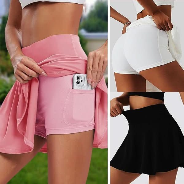 SwiftMove Sporty Womens Skirt With Built-In Shorts And Bag
