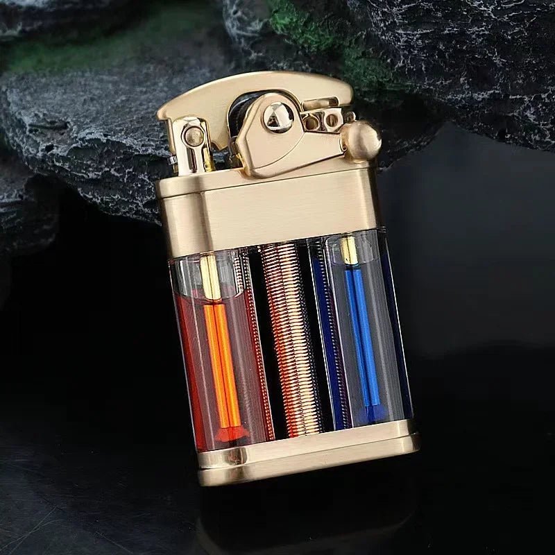 TrailForge MultiFuel Outdoor Lighter With Clear Casing For Campers And Hikers