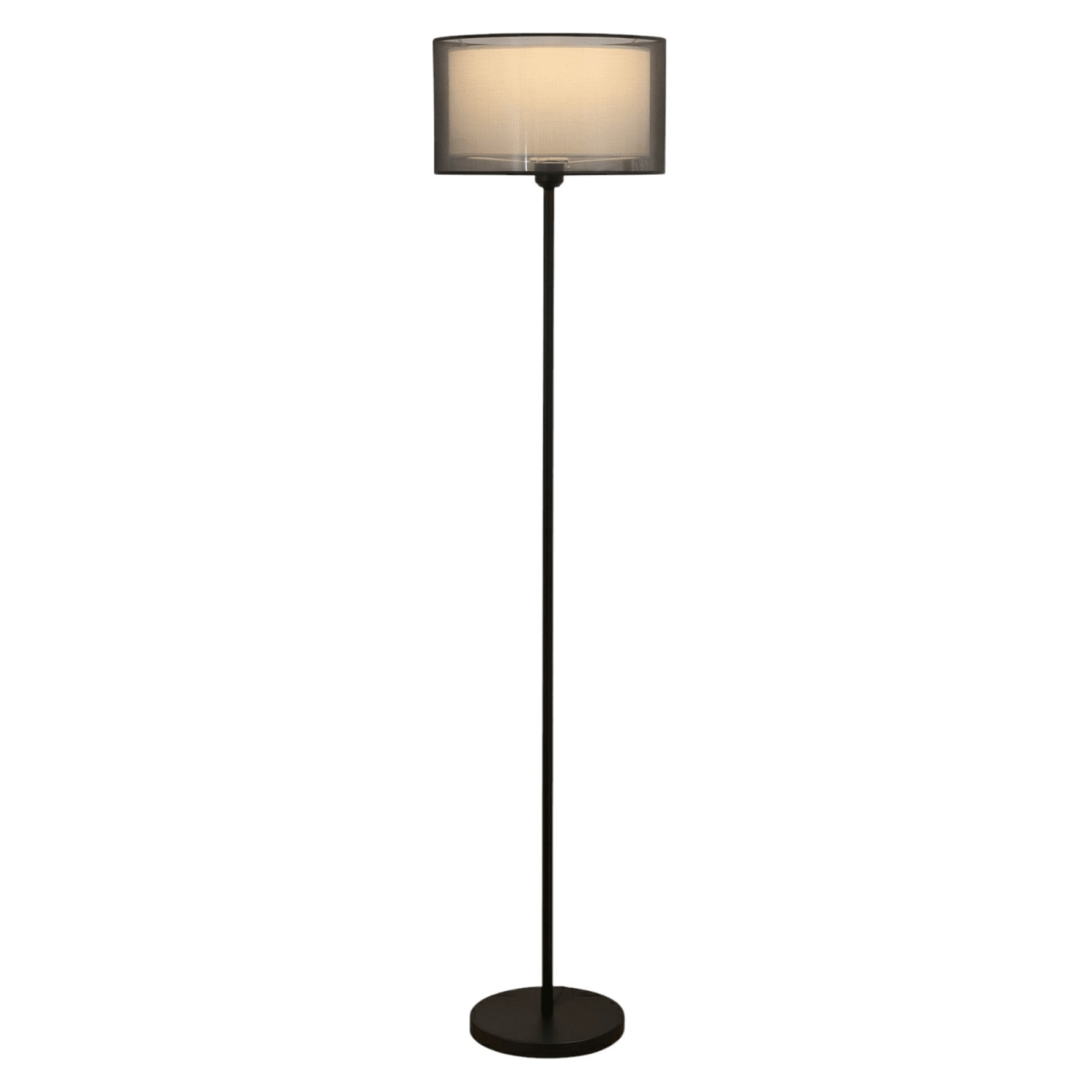 60-Zoll-Stehlampe mit Stoffdiffusor und Netzschirm