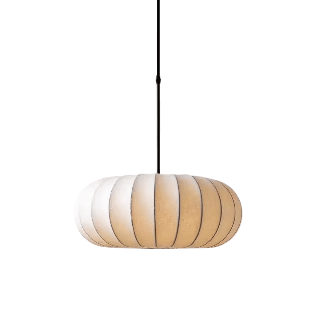 Round Pendant Light With Fabric Shade 12 Inch Diameter Ceiling Mount
