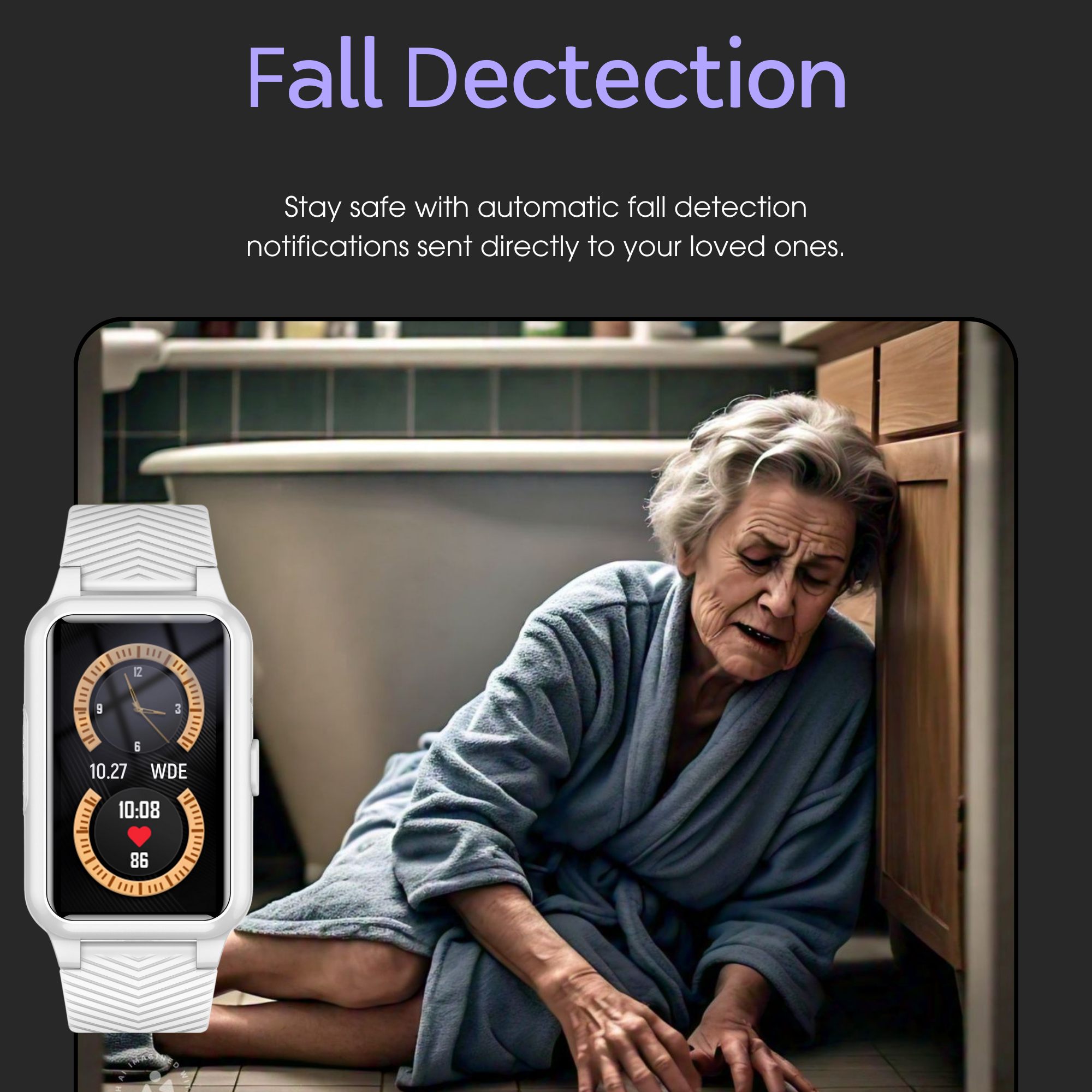 Senior faldregistreringsur med 4G GPS SOS medicinalalarm til kære