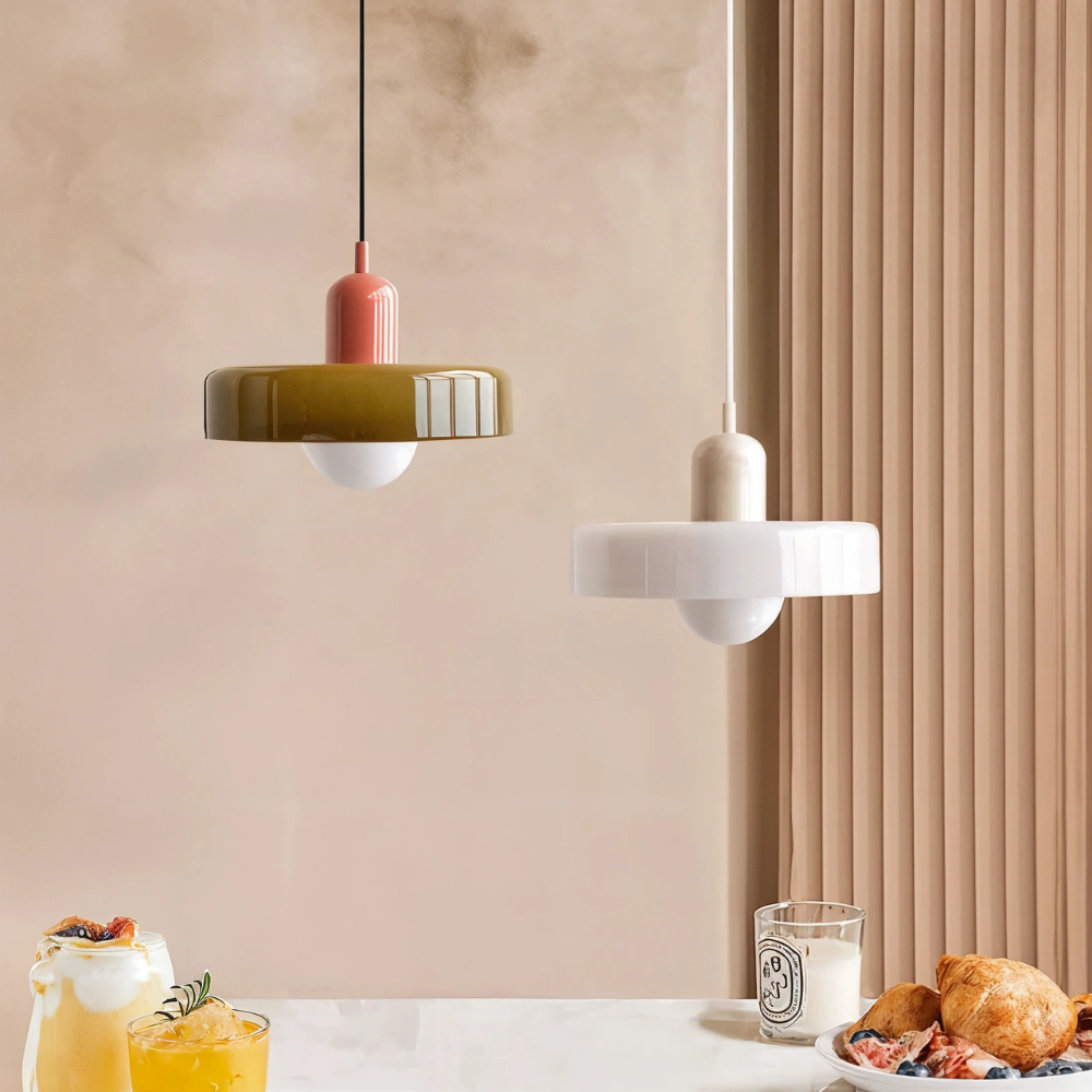 Astraeon Deckenlampe aus bauhaus-inspiriertem farbigem Glas für den Innenbereich
