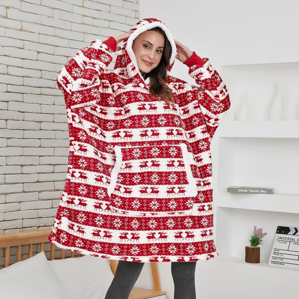 CozyNest Fleece Hettekåpepledd for Ultimat Komfort og Varme på Koselige Kvelder