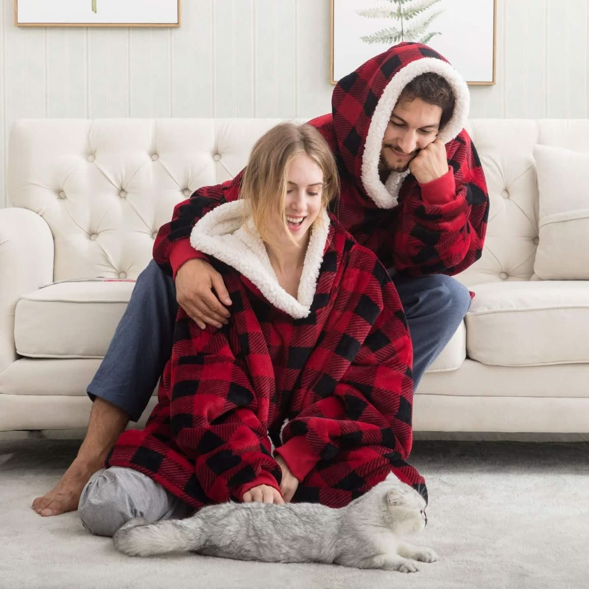 CozyNest Fleece Hettekåpepledd for Ultimat Komfort og Varme på Koselige Kvelder
