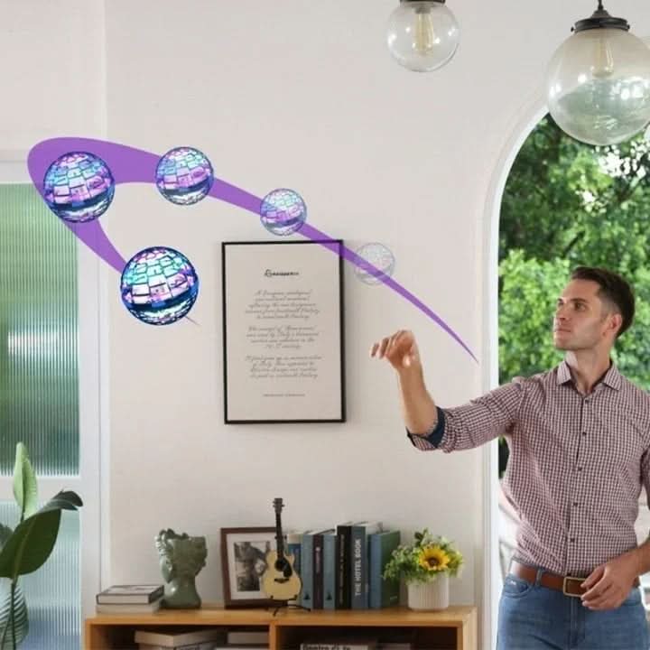 NovaHover UFO-leketøy flygende drone med håndkontroll og sensorer, USB-oppladbar