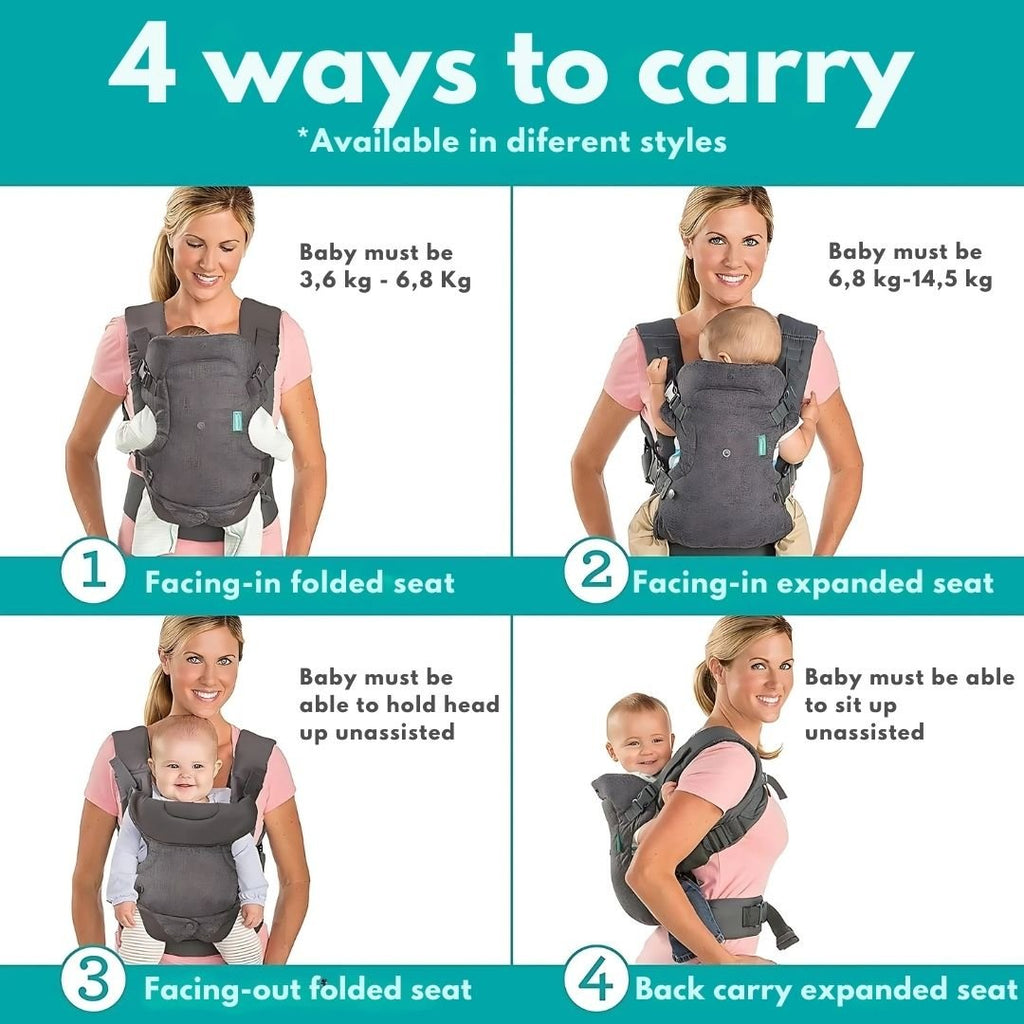 INFANORA Baby Carrier With Ergonomic Design And Four Carrying Positions