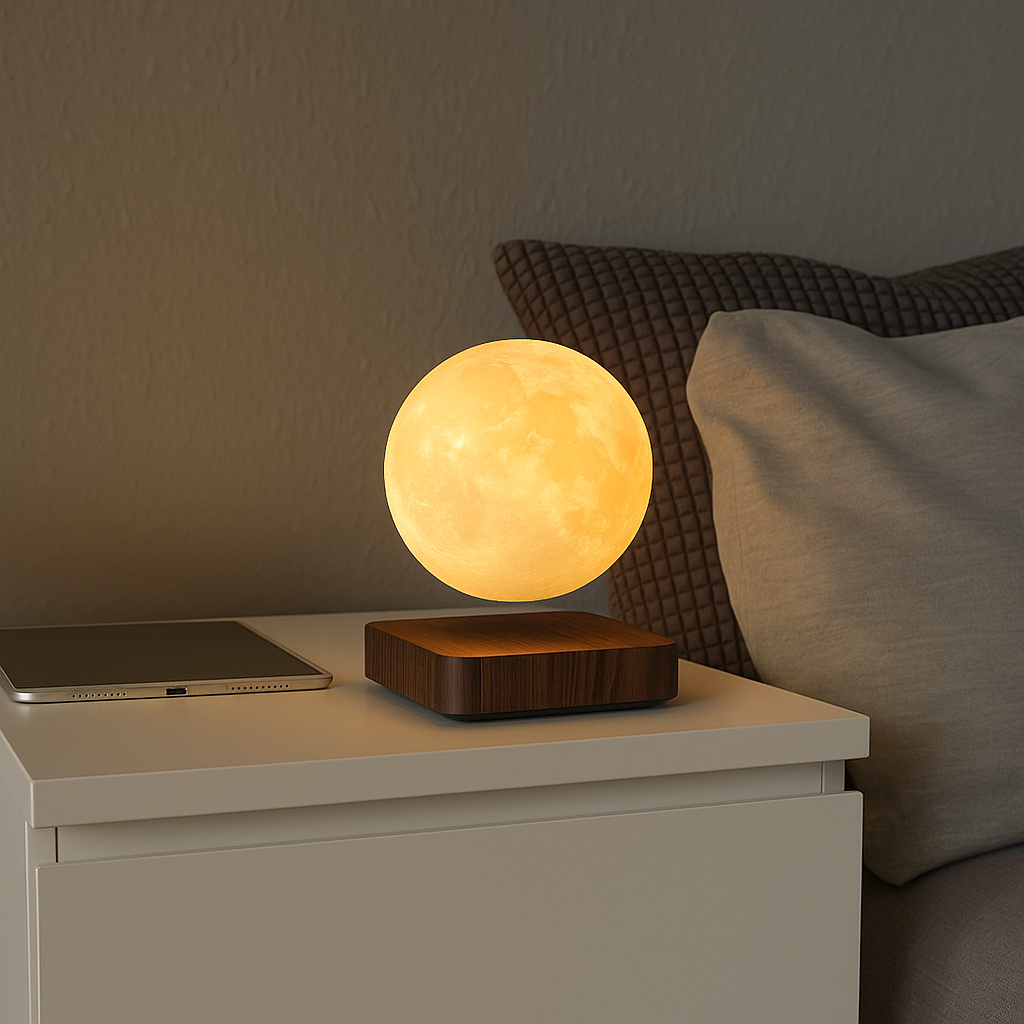 Schwebende Mondlampe | Magnetische Levitation LED-Leuchte mit 3D-gedruckter Oberfläche