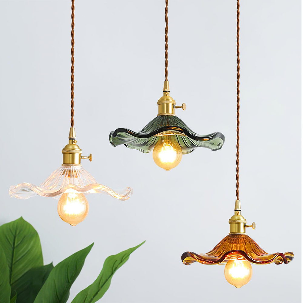 Larella Floral Glass Pendant Light LED Warm Ambiance E27