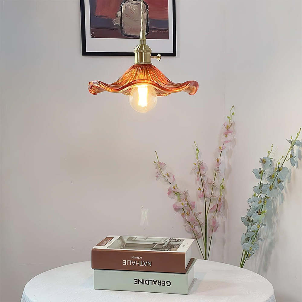 Larella Floral Glass Pendant Light LED Warm Ambiance E27