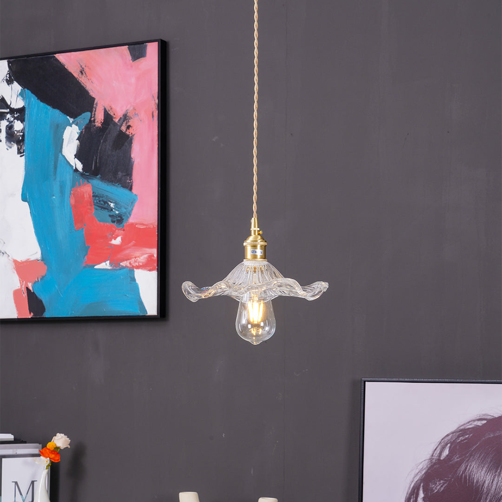 Larella Floral Glass Pendant Light LED Warm Ambiance E27