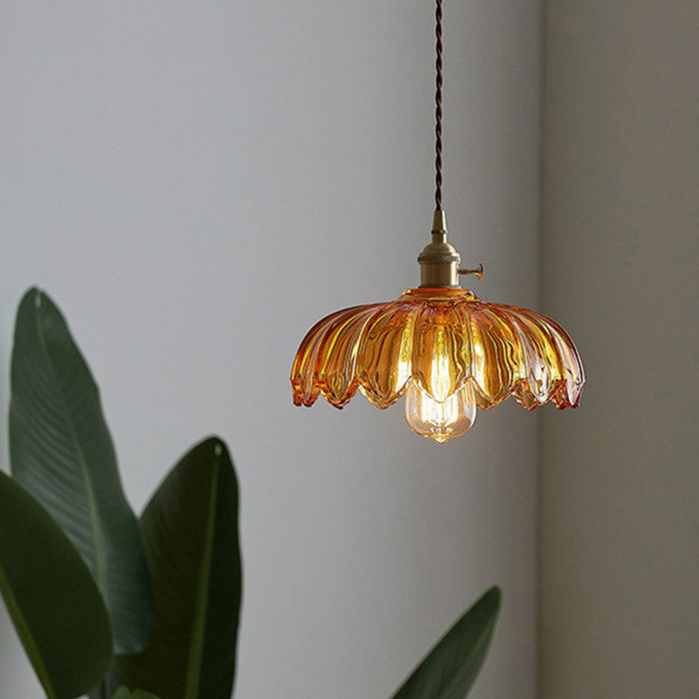 Blomstret glasspendel | Vintage sjarm i blomst