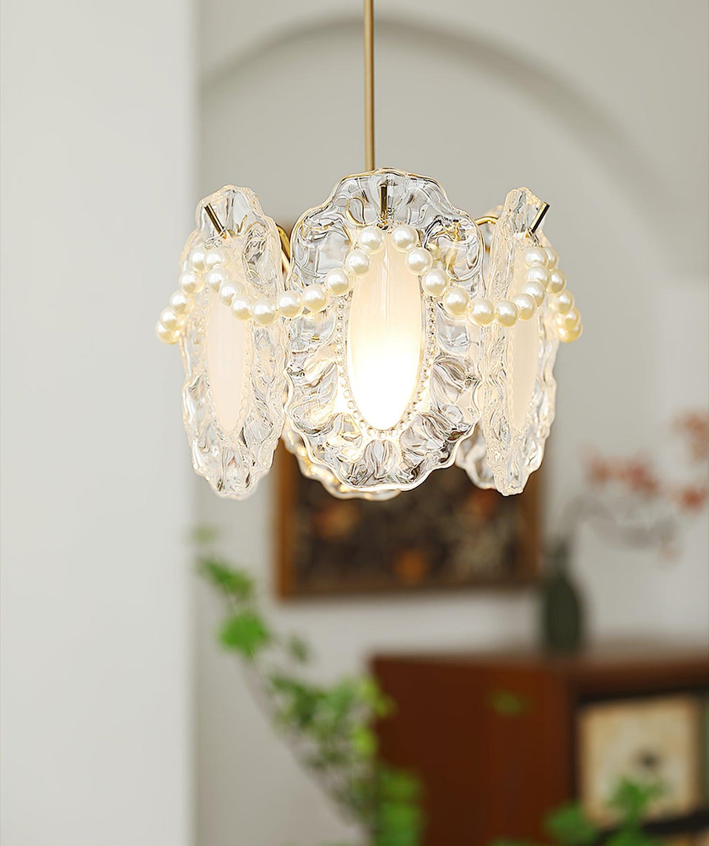 Laviere Floral Glass Pendant Light In Natural Style