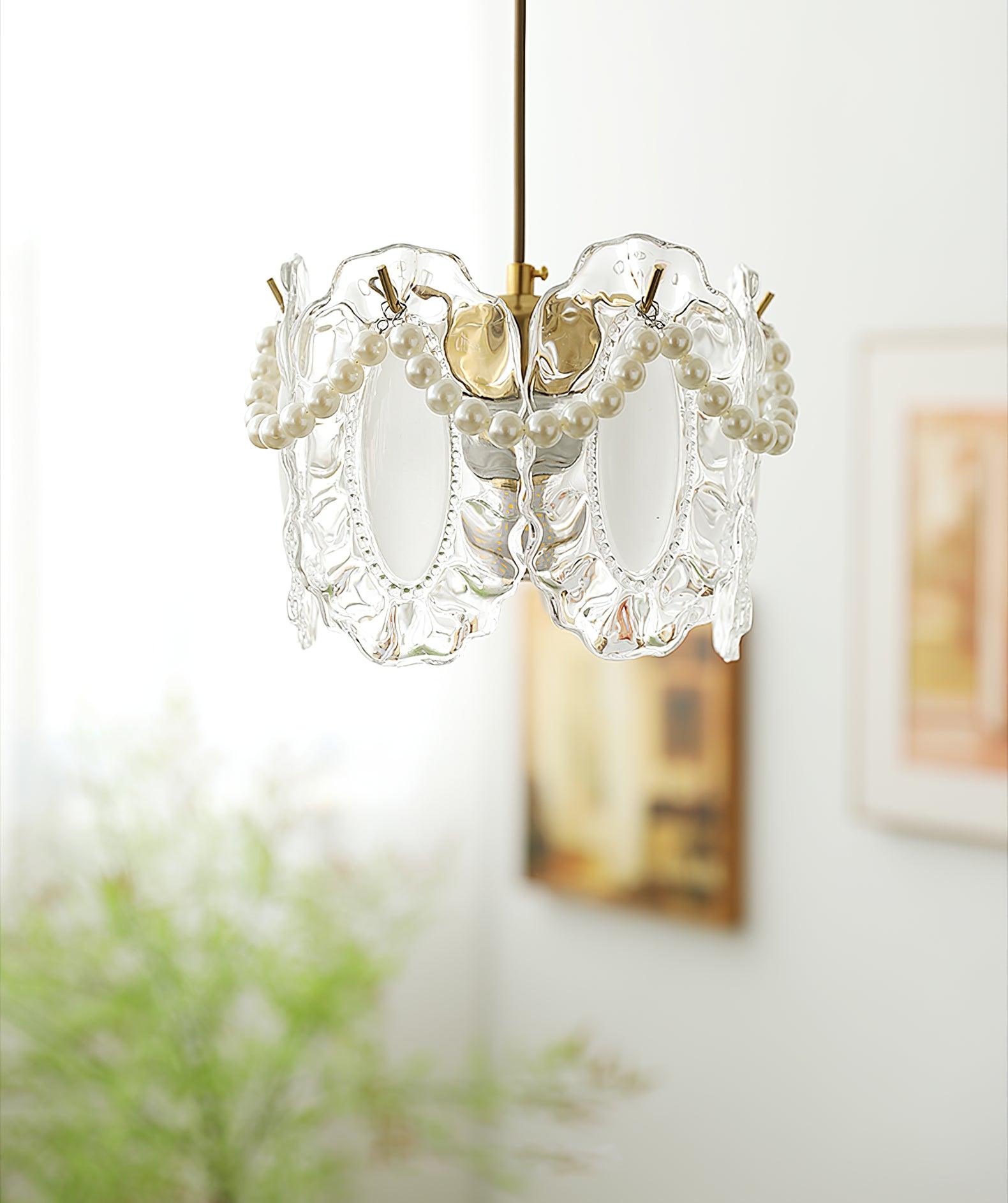 Laviere Floral Glass Pendant Light In Natural Style