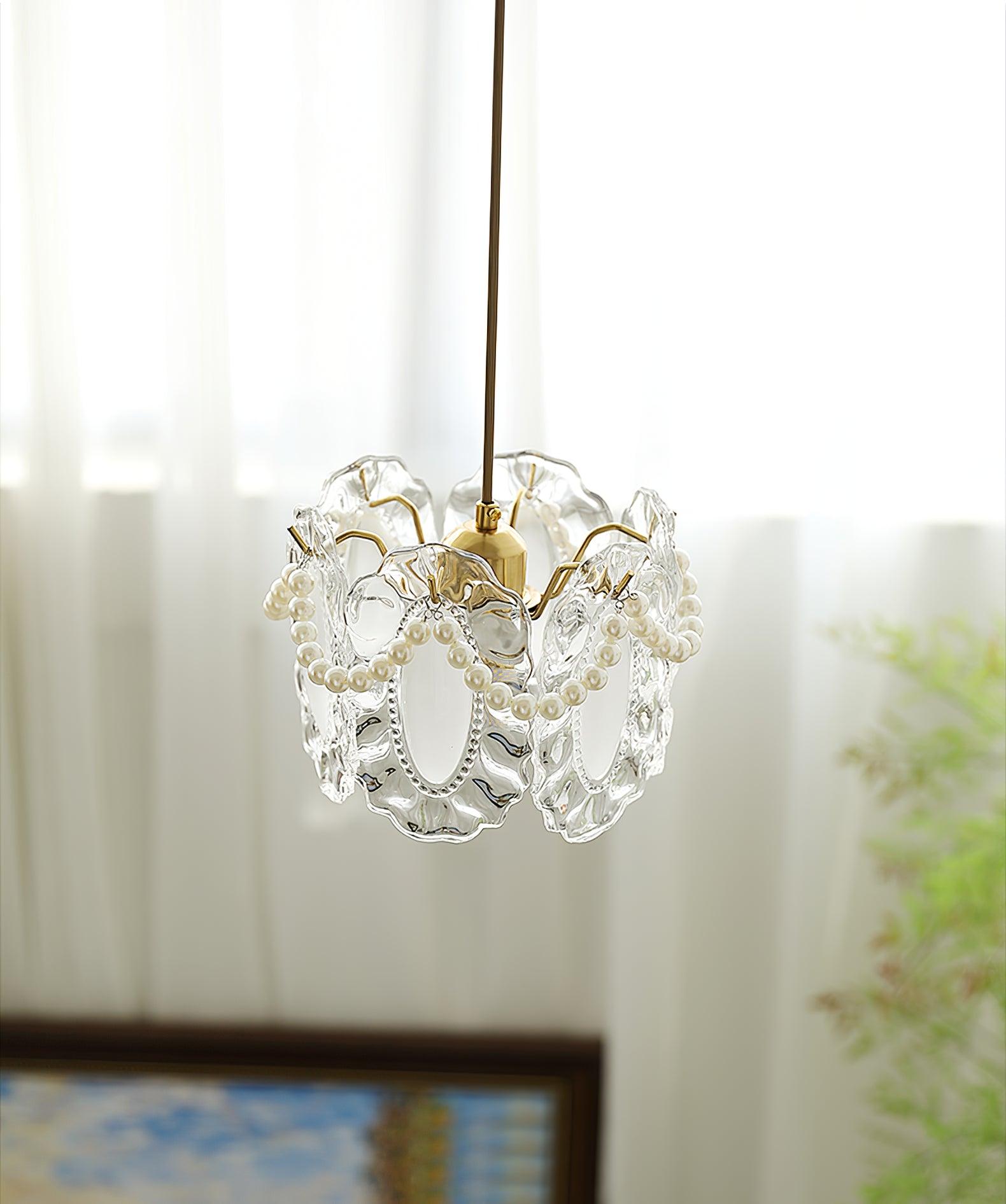 Laviere Floral Glass Pendant Light In Natural Style