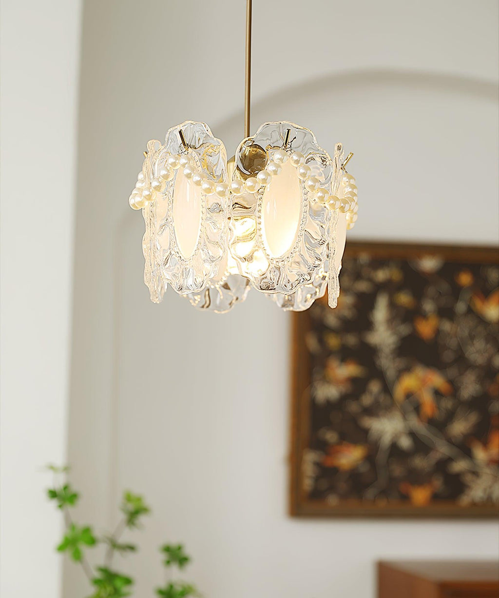 Laviere Floral Glass Pendant Light In Natural Style