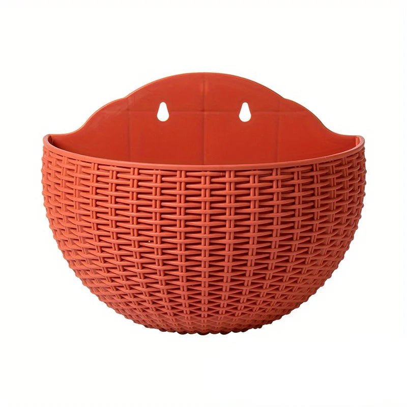 Verdanta Wall-Mount Plant Pot in Wicker Style for Vertical Greening