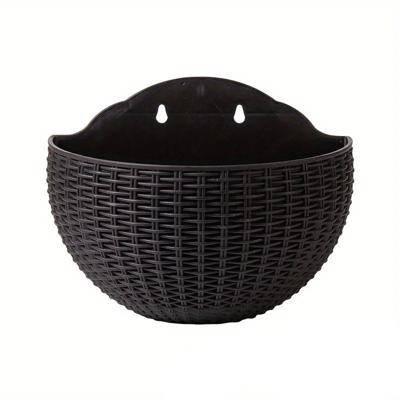 Verdanta Wall-Mount Plant Pot in Wicker Style for Vertical Greening