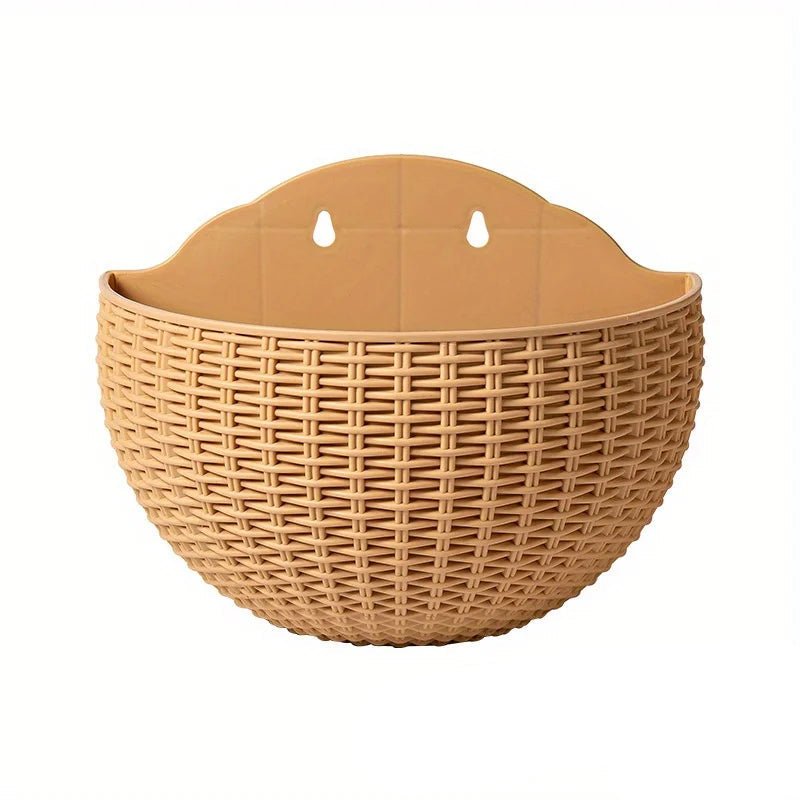 Verdanta Wall-Mount Plant Pot in Wicker Style for Vertical Greening