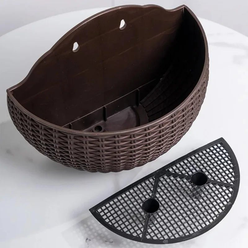 Verdanta Wall-Mount Plant Pot in Wicker Style for Vertical Greening