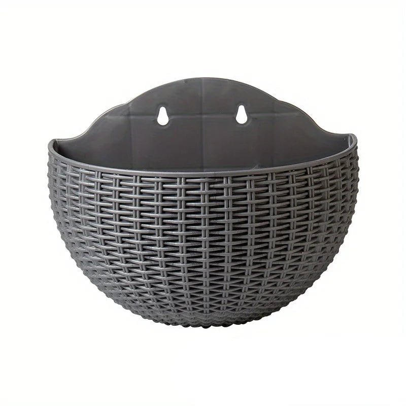 Verdanta Wall-Mount Plant Pot in Wicker Style for Vertical Greening
