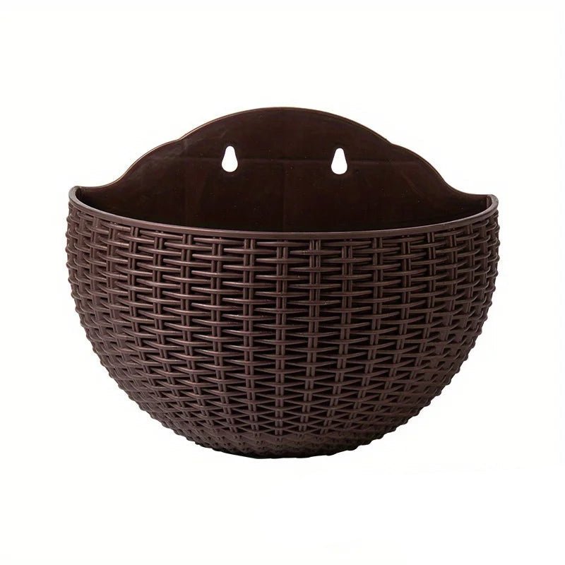 Verdanta Wall-Mount Plant Pot in Wicker Style for Vertical Greening