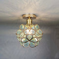 Blomsterloftlampe med gyldne accenter og akryldetaljer, 18 tommer