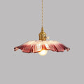 Petal Glass Pendant Light With Gold Fixture, 12-Inch Diameter