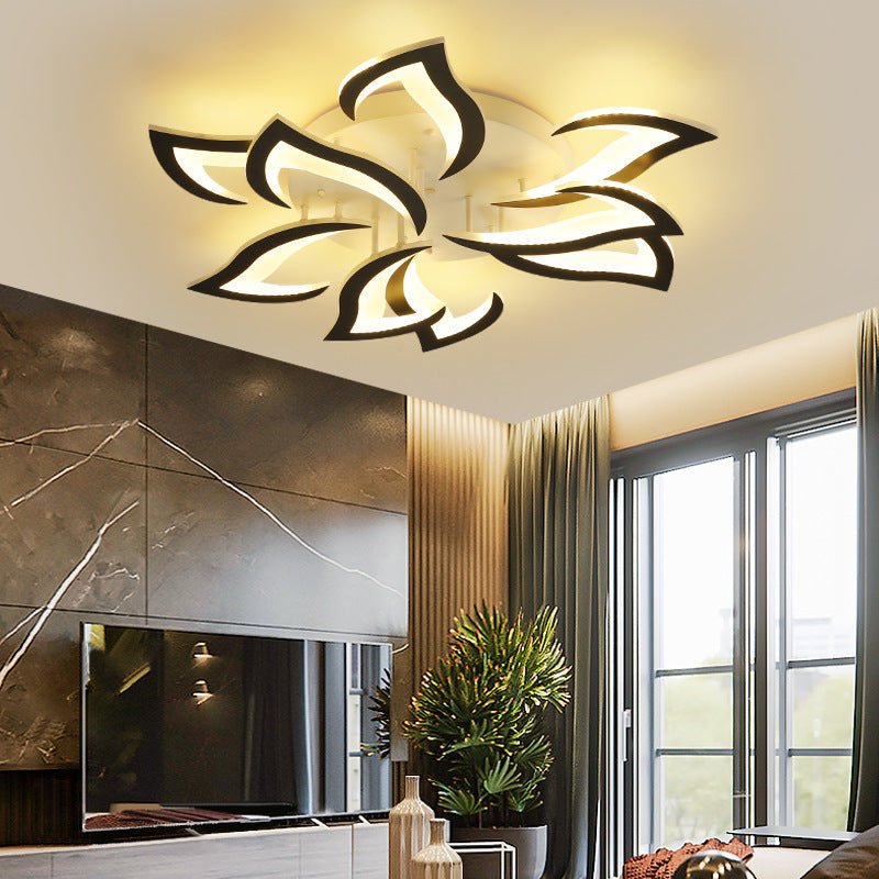 Lampada da soffitto in ferro con motivo floreale, illuminazione LED, diametro 12 pollici