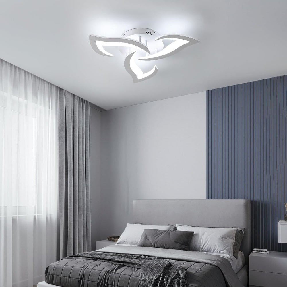 Lampada da soffitto in ferro con motivo floreale, illuminazione LED, diametro 12 pollici