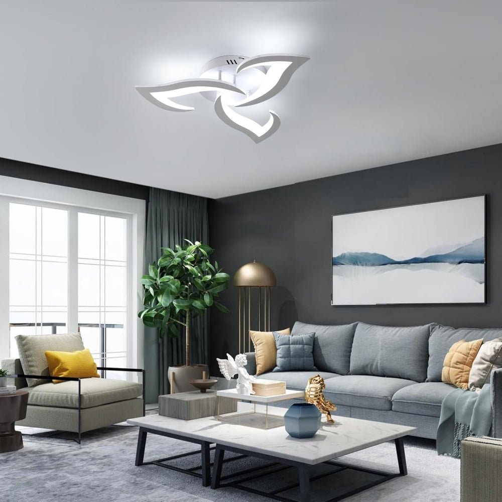 Lampada da soffitto in ferro con motivo floreale, illuminazione LED, diametro 12 pollici