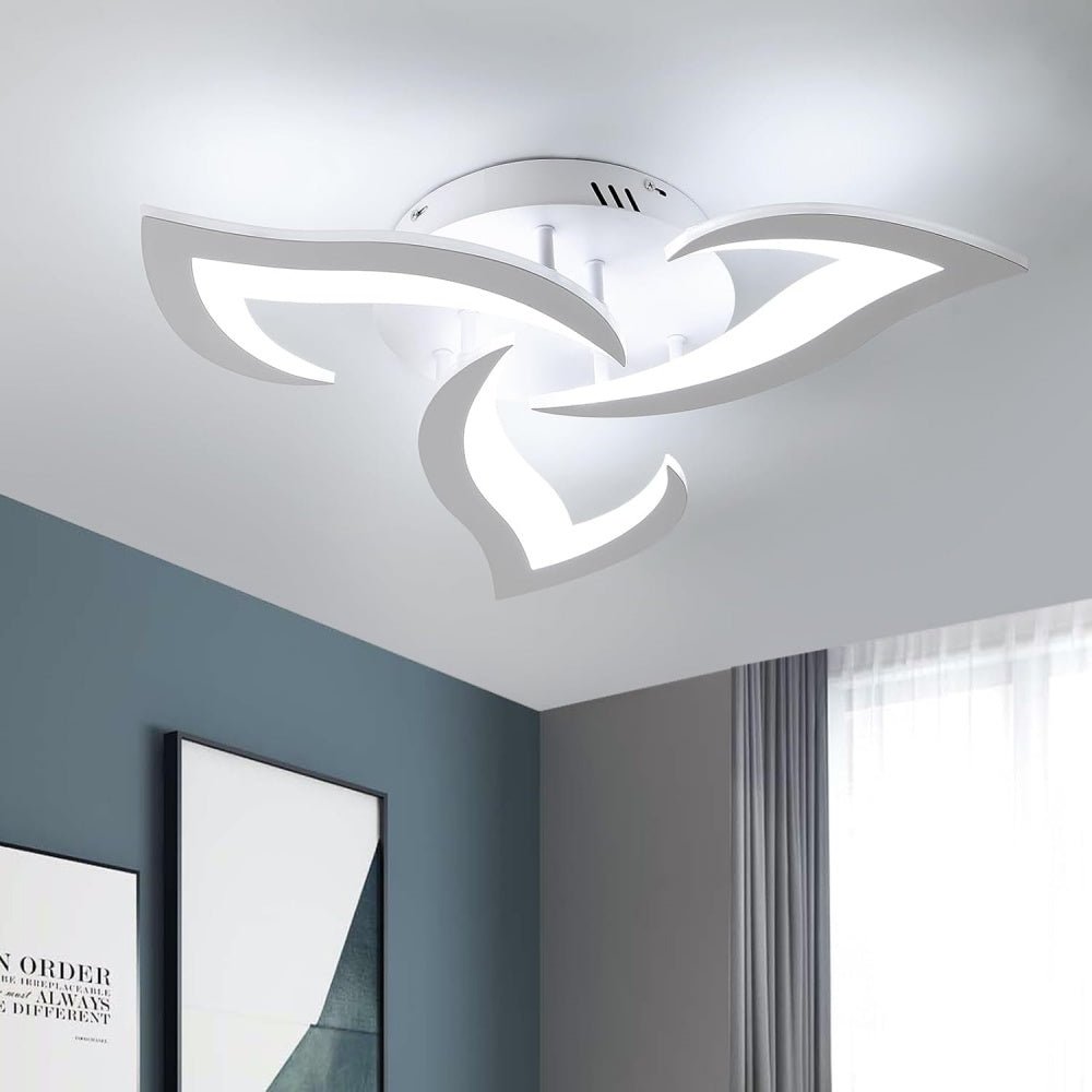 Lampada da soffitto in ferro con motivo floreale, illuminazione LED, diametro 12 pollici