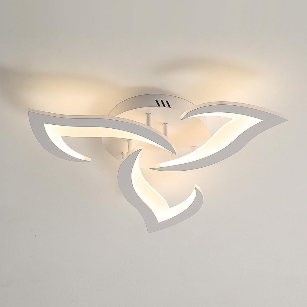 Lampada da soffitto in ferro con motivo floreale, illuminazione LED, diametro 12 pollici