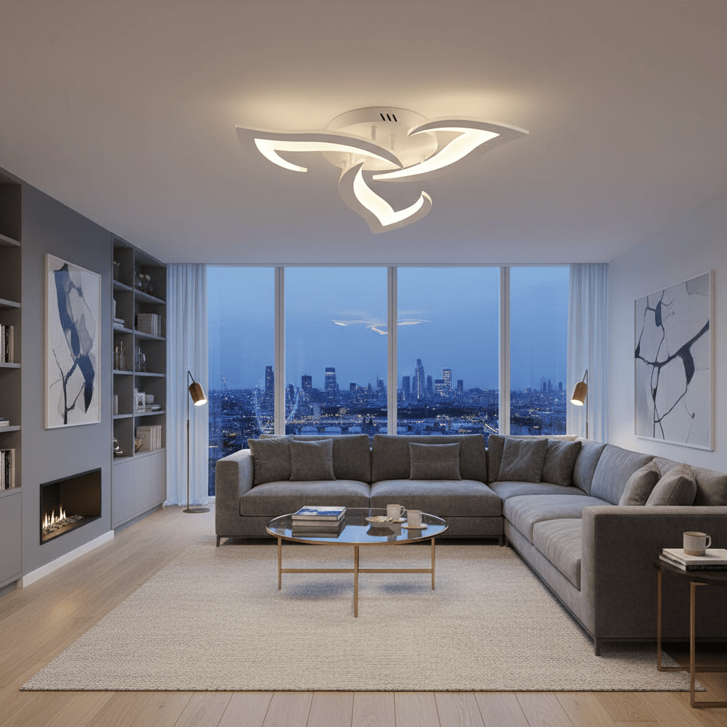 Lampada da soffitto in ferro con motivo floreale, illuminazione LED, diametro 12 pollici
