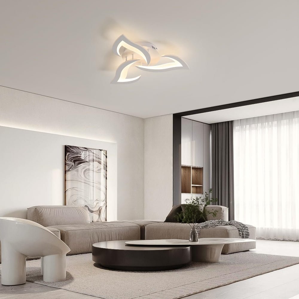 Lampada da soffitto in ferro con motivo floreale, illuminazione LED, diametro 12 pollici