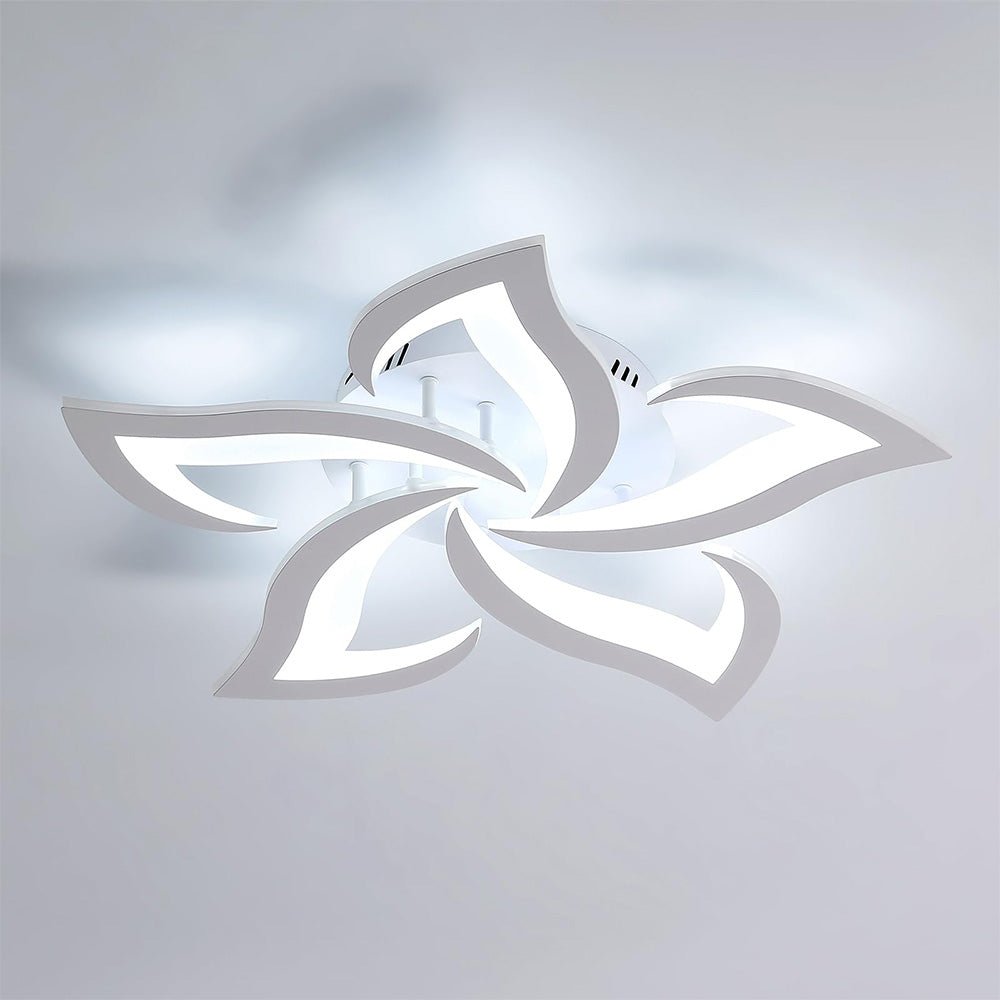 Lampada da soffitto in ferro con motivo floreale, illuminazione LED, diametro 12 pollici