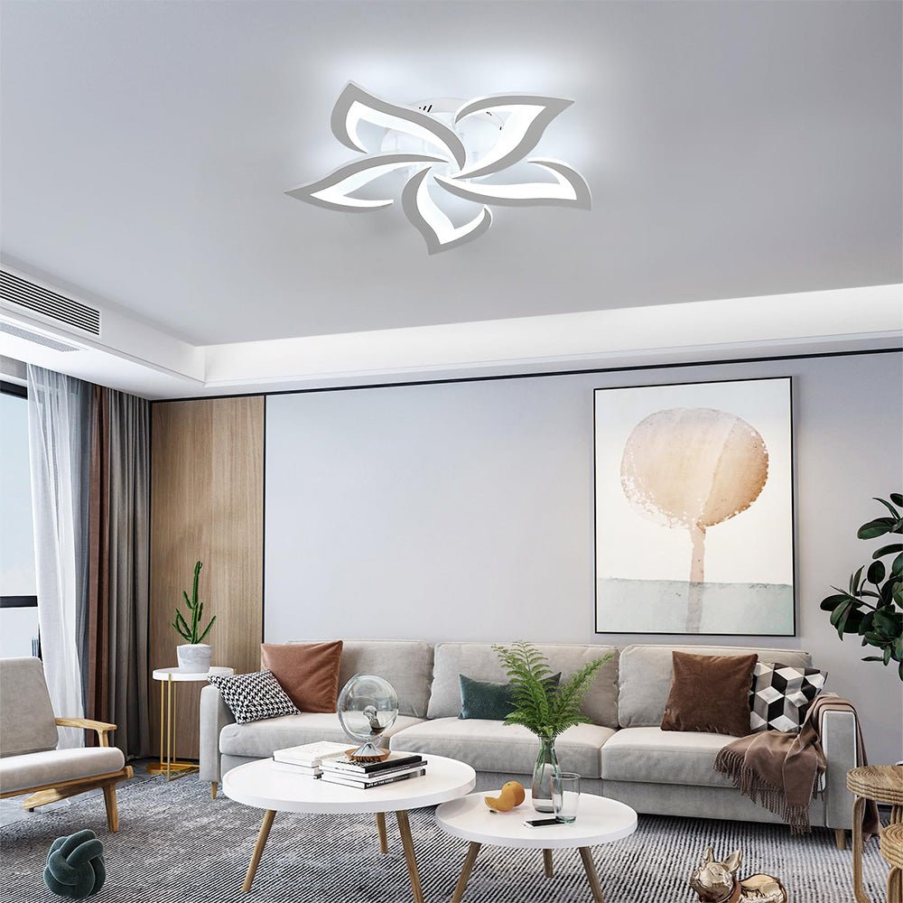 Lampada da soffitto in ferro con motivo floreale, illuminazione LED, diametro 12 pollici