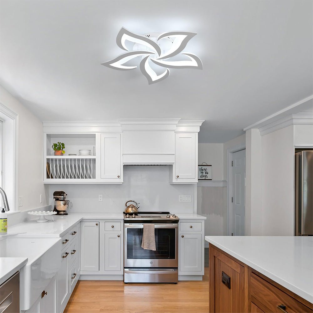 Lampada da soffitto in ferro con motivo floreale, illuminazione LED, diametro 12 pollici