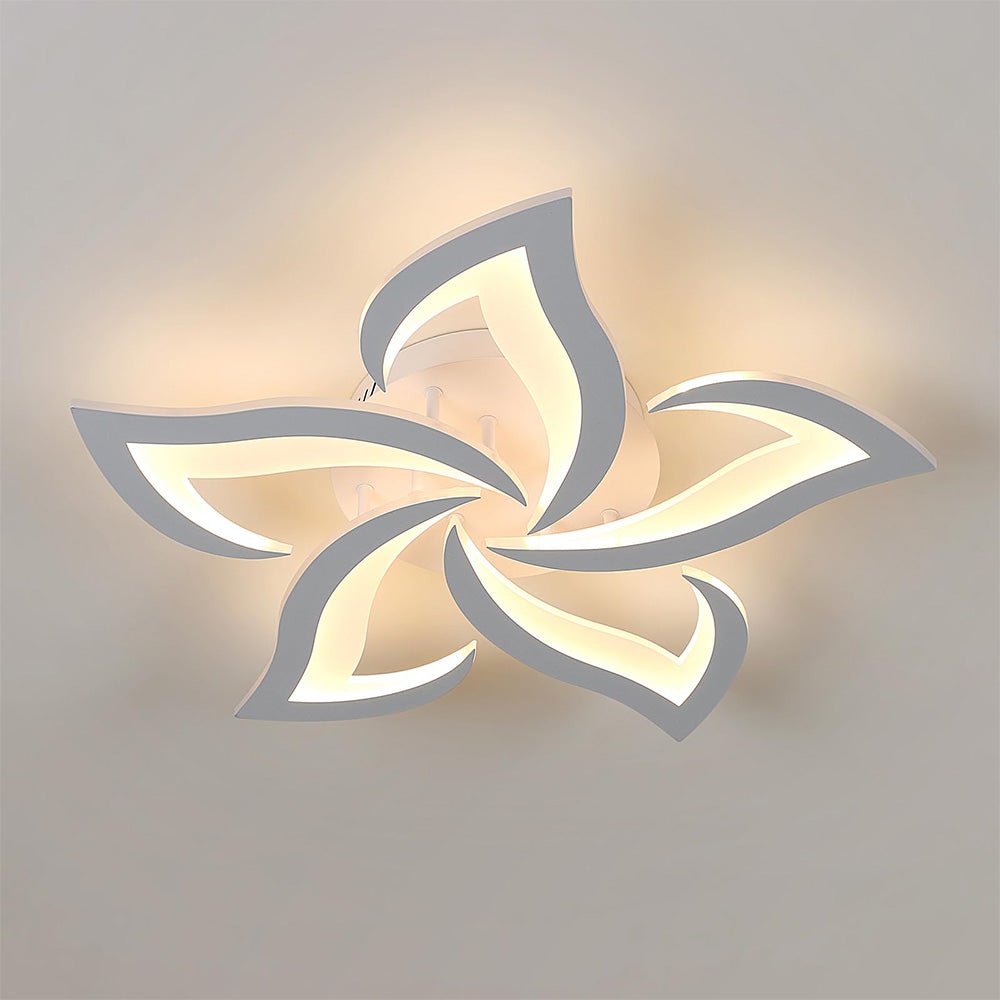 Lampada da soffitto in ferro con motivo floreale, illuminazione LED, diametro 12 pollici