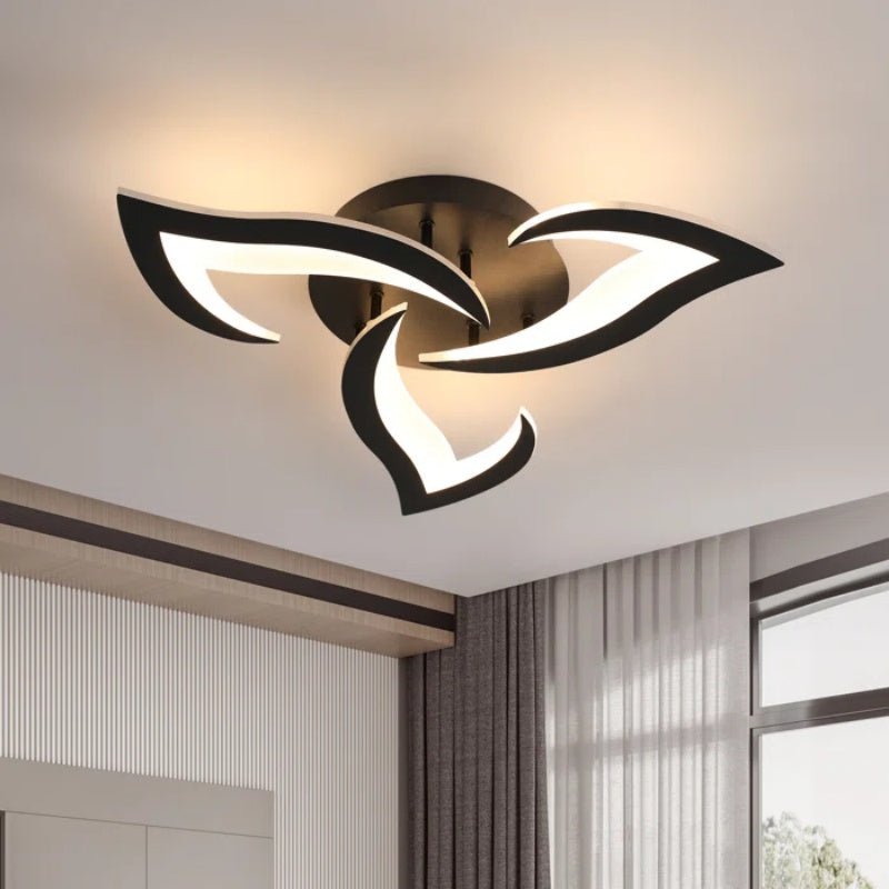 Lampada da soffitto in ferro con motivo floreale, illuminazione LED, diametro 12 pollici