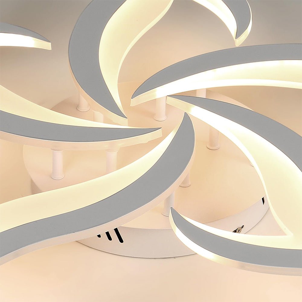 Lampada da soffitto in ferro con motivo floreale, illuminazione LED, diametro 12 pollici