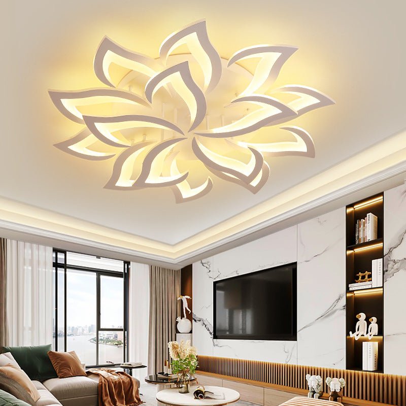 Lampada da soffitto in ferro con motivo floreale, illuminazione LED, diametro 12 pollici