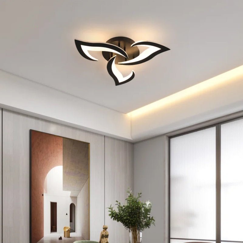 Lampada da soffitto in ferro con motivo floreale, illuminazione LED, diametro 12 pollici